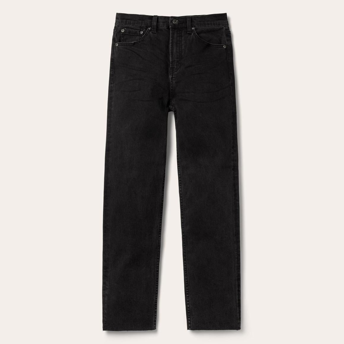 915 High Rise Straight Fit Crop Jeans Black | Women Stetson Denim