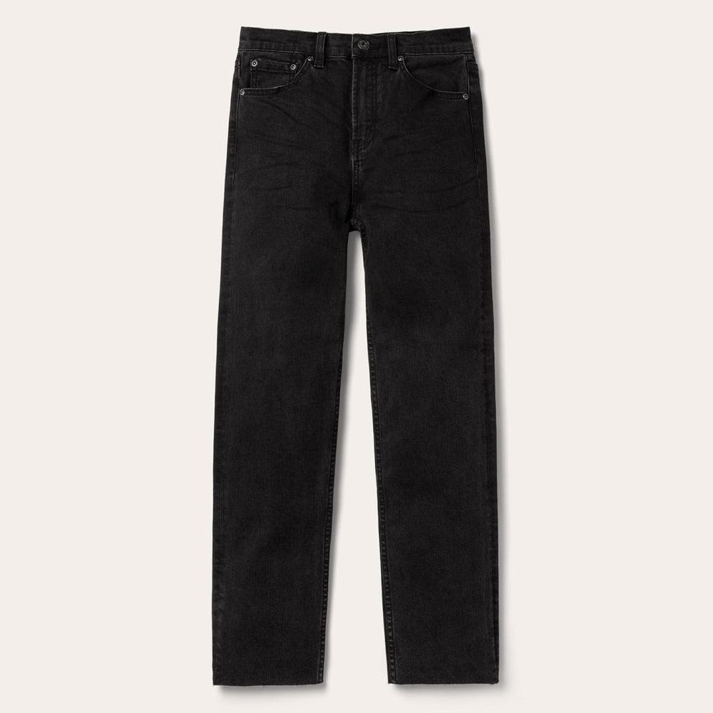 915 High Rise Straight Fit Crop Jeans Black | Women Stetson Denim