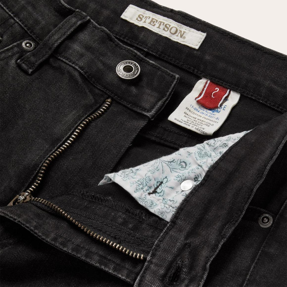 915 High Rise Straight Fit Crop Jeans Black | Women Stetson Denim