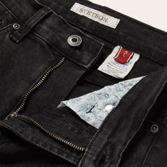 915 High Rise Straight Fit Crop Jeans Black | Women Stetson Denim