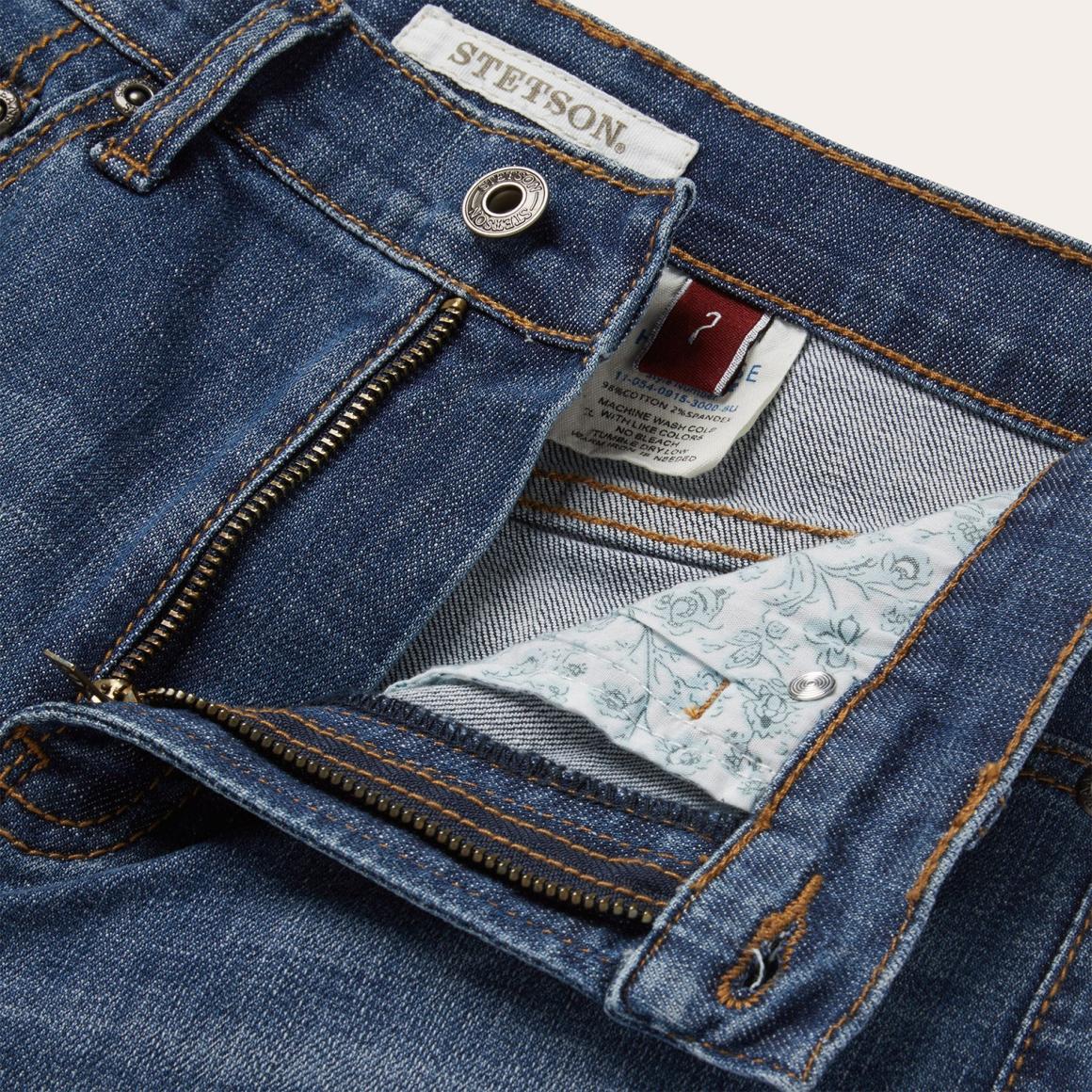 915 High Rise Straight Fit Crop Jeans Blue | Women Stetson Denim