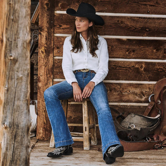 921 High Rise Flare Jeans Blue | Women Stetson Denim