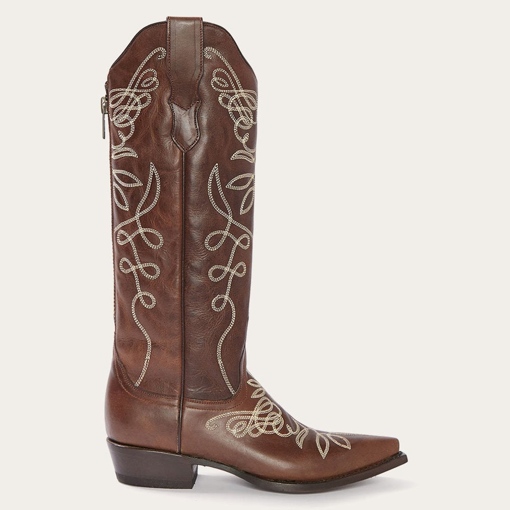 Adeline Burnished Brown Back Zip Cowboy Boot Brown | Women Stetson Western