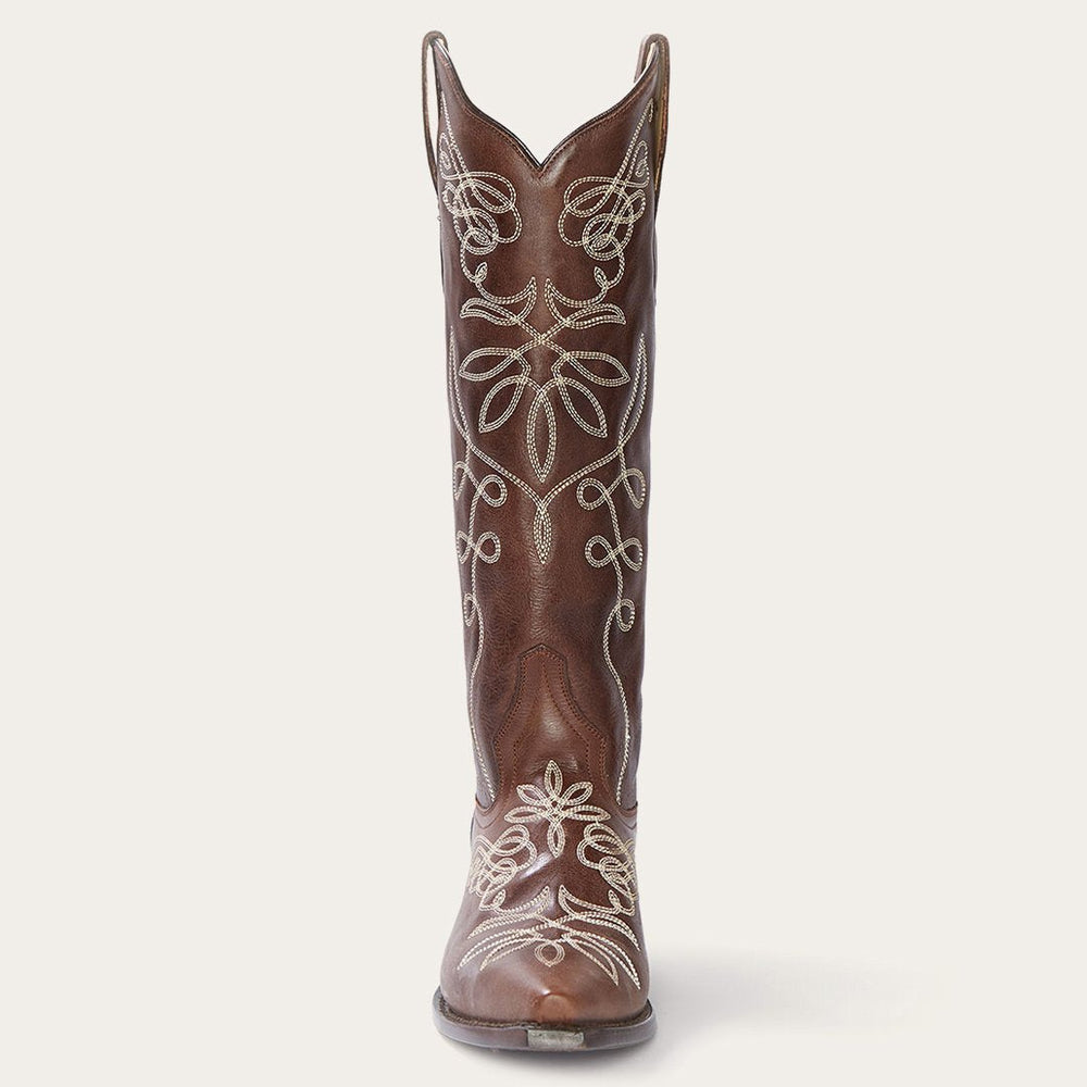 Adeline Burnished Brown Back Zip Cowboy Boot Brown | Women Stetson Western