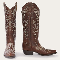 Adeline Burnished Brown Back Zip Cowboy Boot Brown | Women Stetson Western