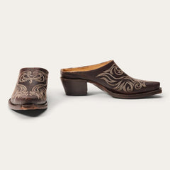 Adley Vintage Finished Leather Mules Brown | Women Stetson Mules