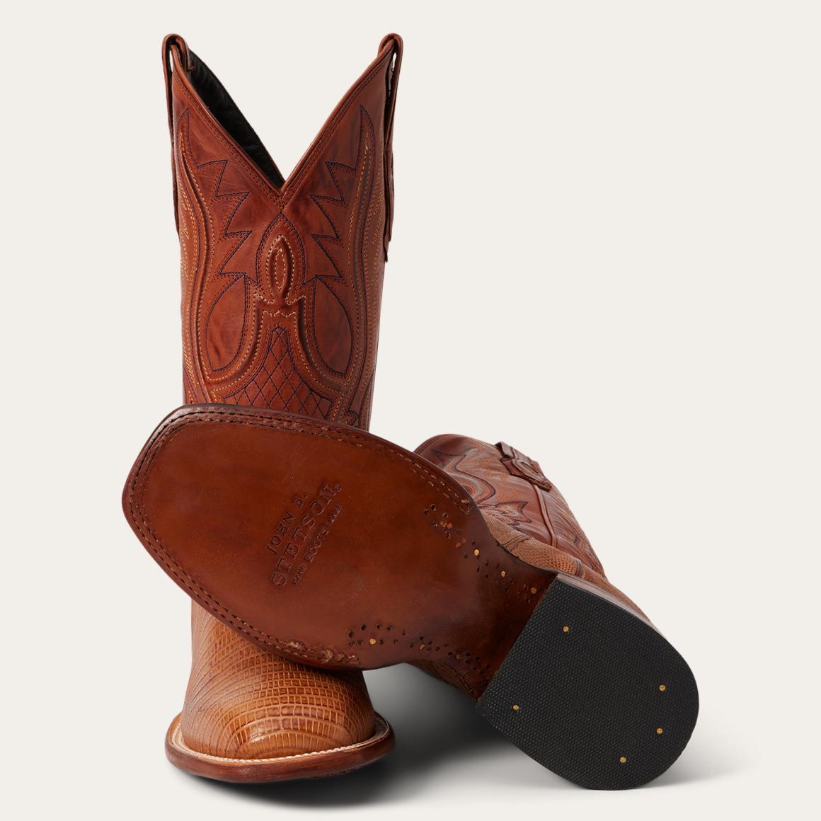 Arlington Teju Boot Tan | Men Stetson Exotics