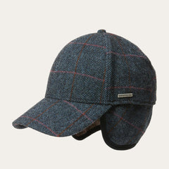 Baseball Cap Wool Blue Herringbone | Men/Women Stetson Caps &amp; Truckers