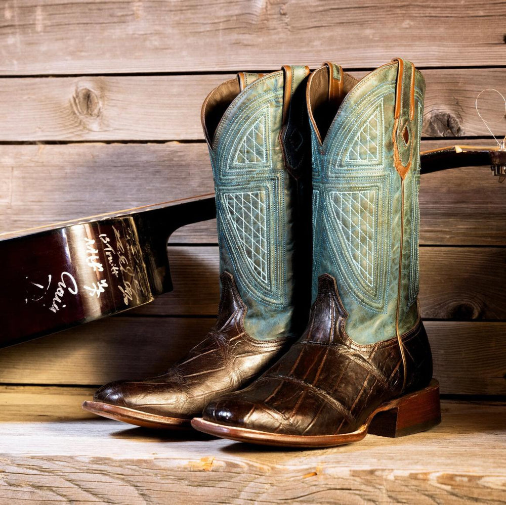 Big Horn Tobacco Alligator Cowboy Boot Brown | Men Stetson Western