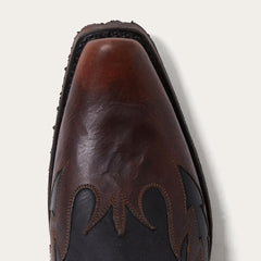 Biker Outlaw Oiled Leather Cowboy Boot Brown | Men Stetson Western