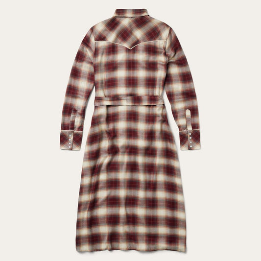 Black Cherry Plaid Shirt Dress Red | Women Stetson Midi