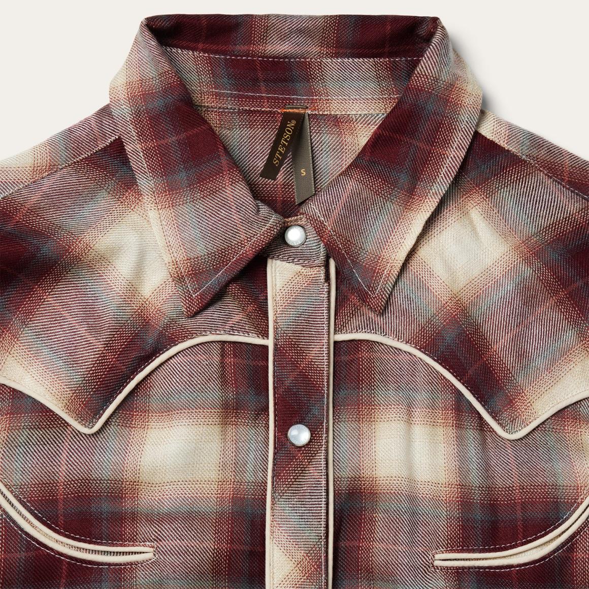 Black Cherry Plaid Shirt Dress Red | Women Stetson Midi