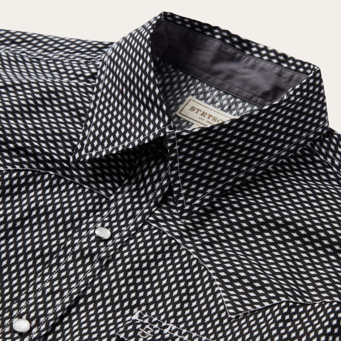 Black Diamond Shirt Black | Men Stetson Modern Cut