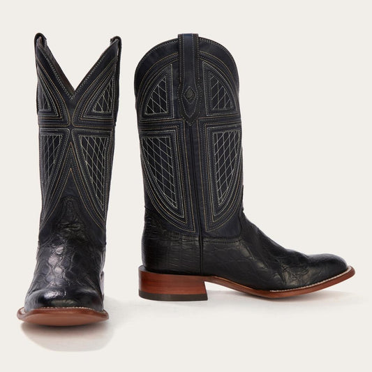 Black Falls Alligator Cowboy Boot Black | Men Stetson Exotics