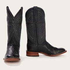 Black Falls Alligator Cowboy Boot Black | Men Stetson Exotics