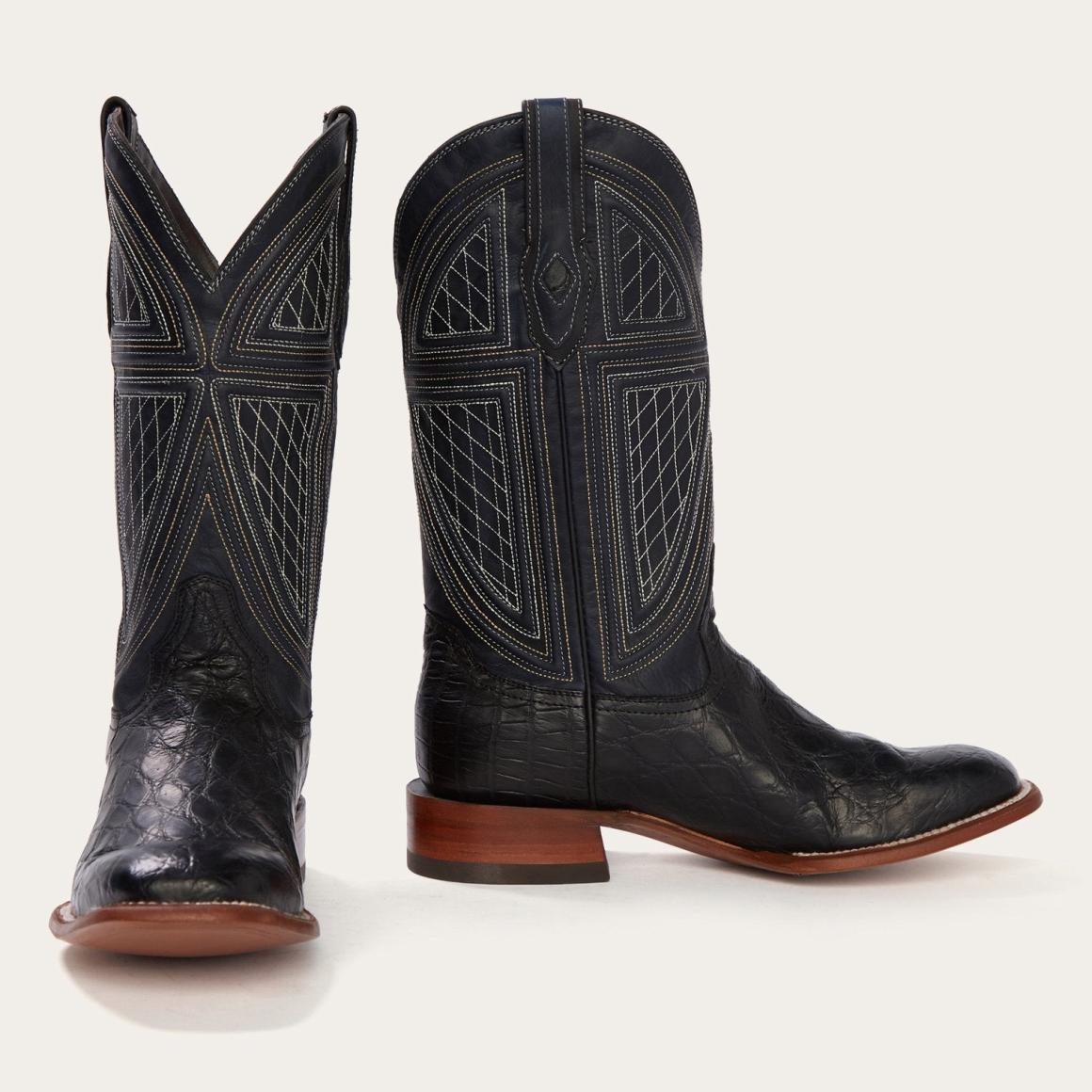 Black Falls Alligator Cowboy Boot Black | Men Stetson Western
