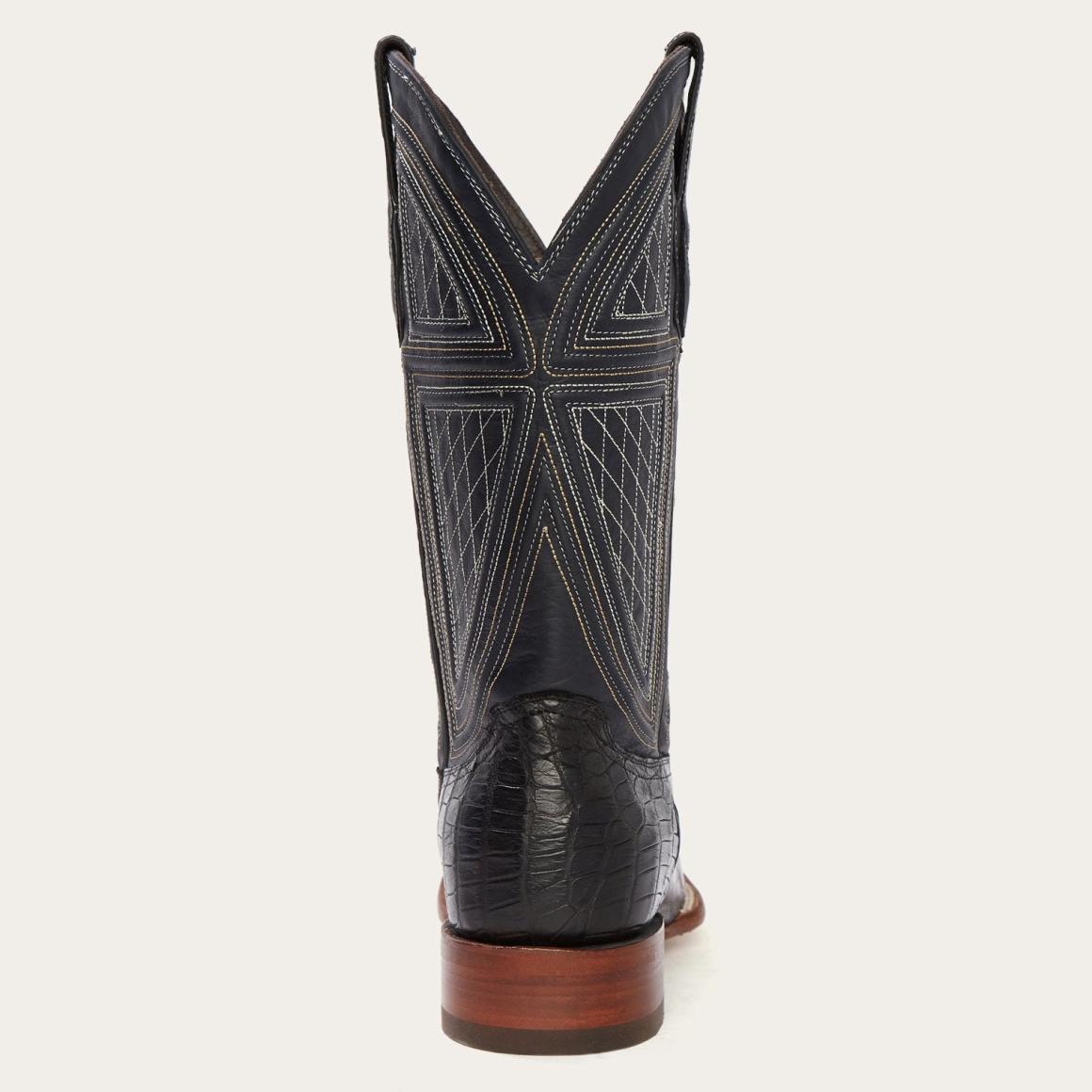 Black Falls Alligator Cowboy Boot Black | Men Stetson Western