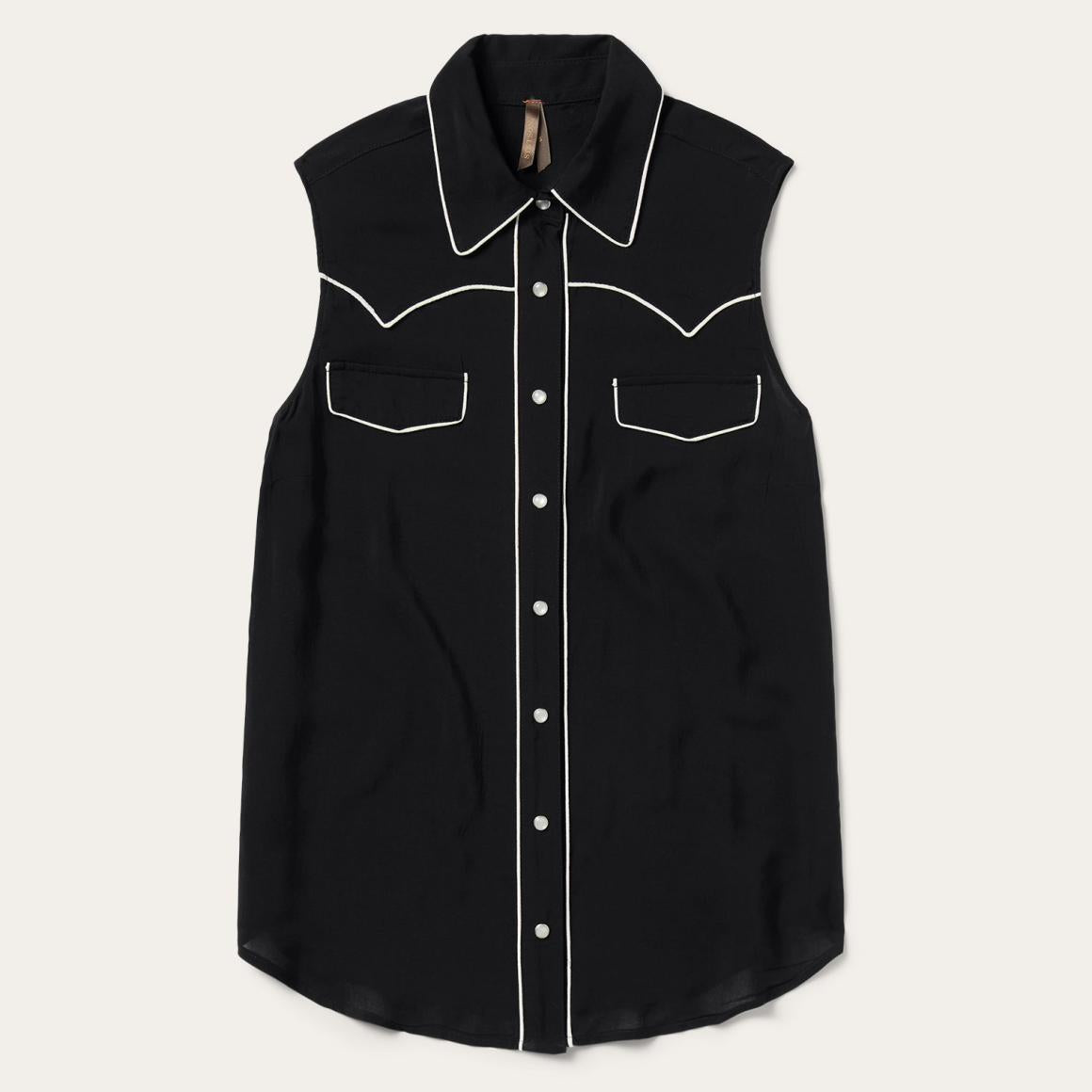 Black Sleeveless Western Shirt Black | Women Stetson Western Shirts