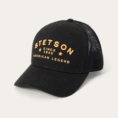 Black Western Patch Trucker Cap Black | Men/Women Stetson Caps &amp; Truckers