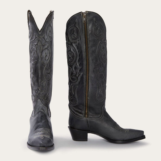 Blair Corded Side Zip Cowboy Boot Black | Women Stetson Western