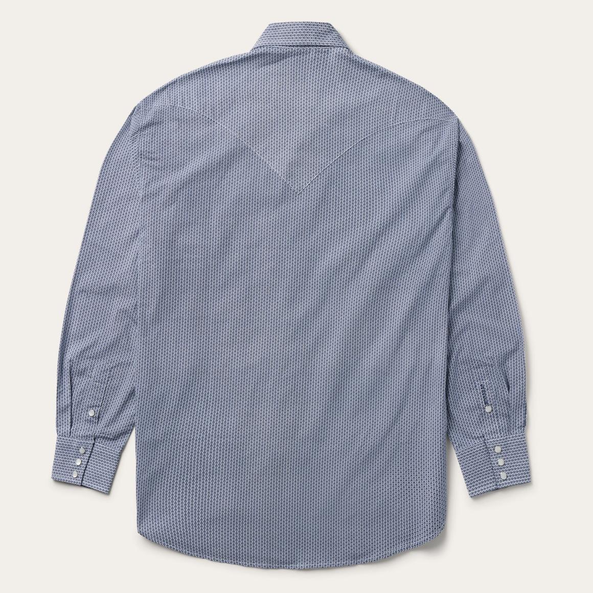 Blue Deco Geo Print Western Shirt Blue | Men Stetson Western Shirts