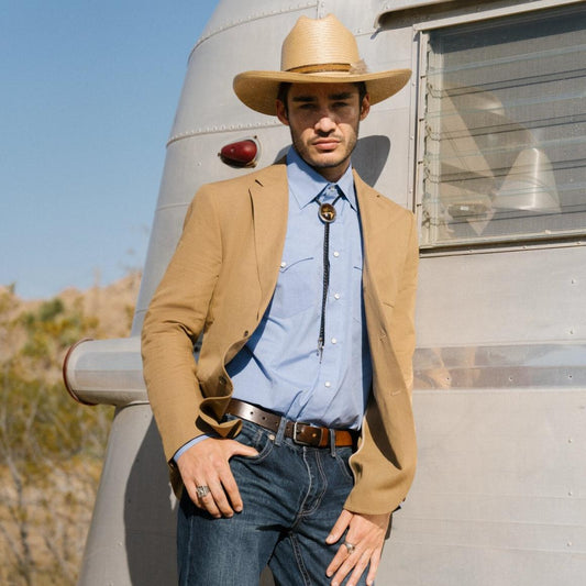Blue End On End Solid Shirt Blue | Men Stetson Modern Cut