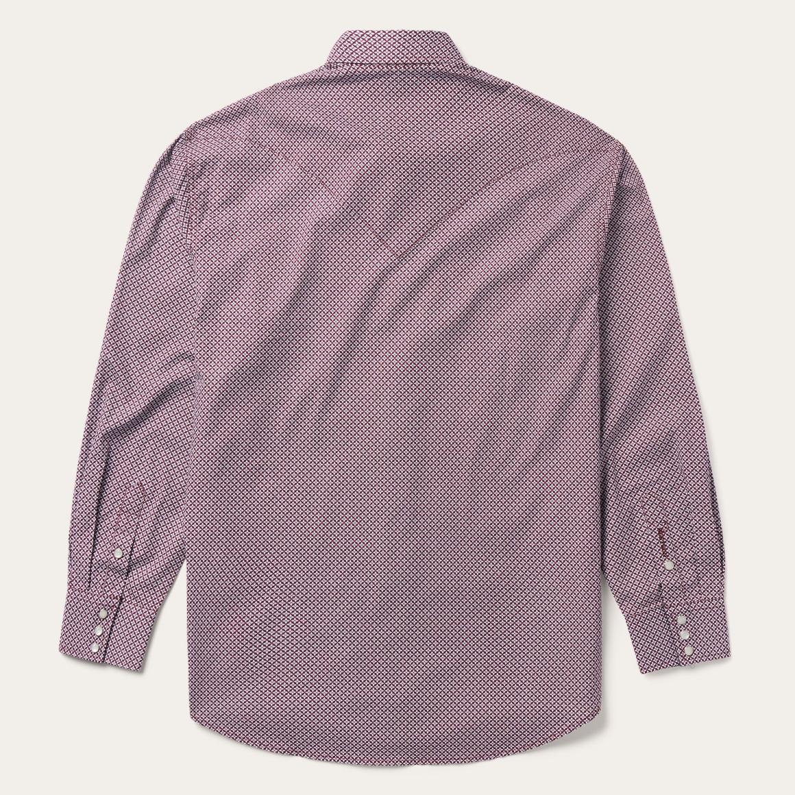 Blue Four Point Geo Print Western Shirt Blue | Men Stetson Western Shirts