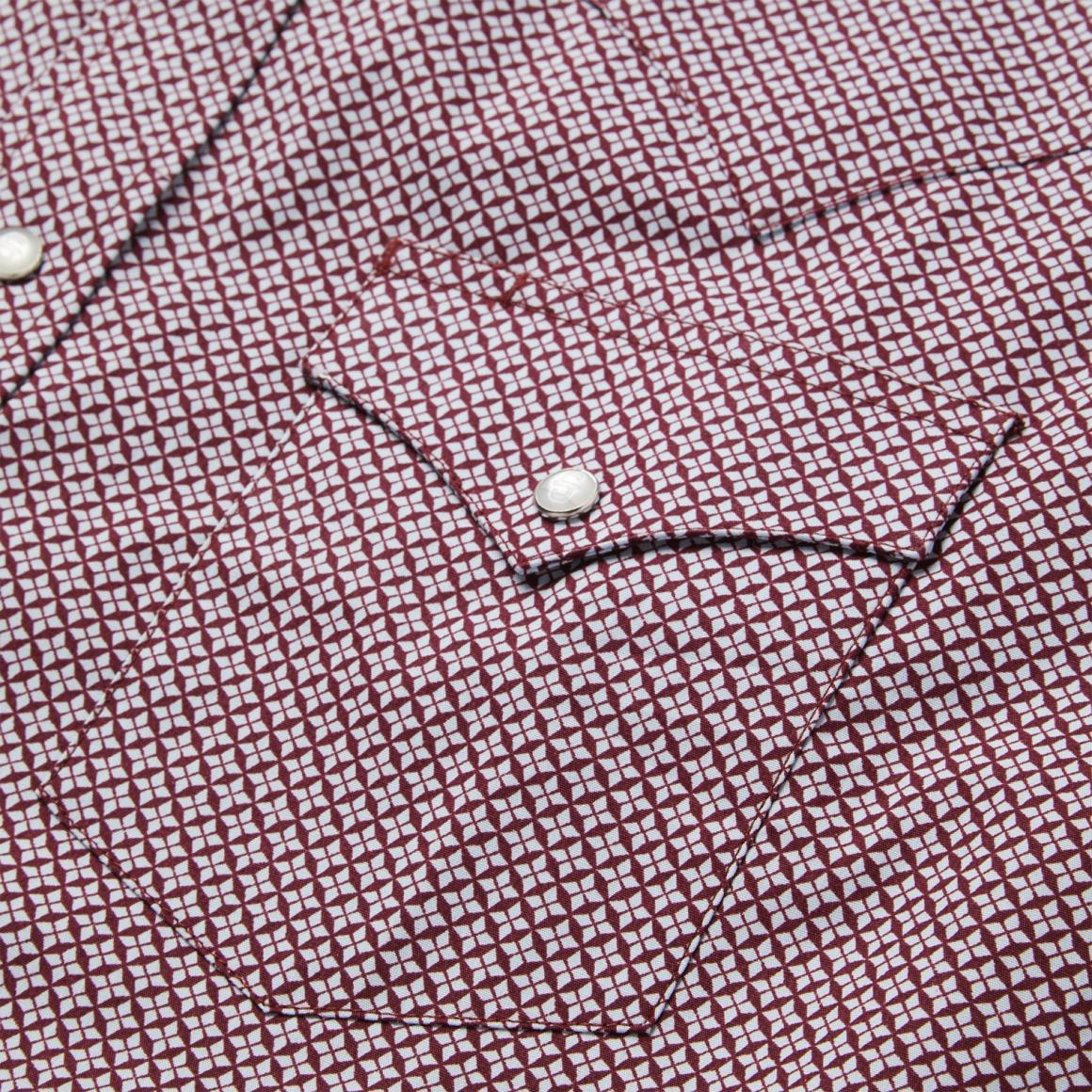 Blue Four Point Geo Print Western Shirt Blue | Men Stetson Western Shirts