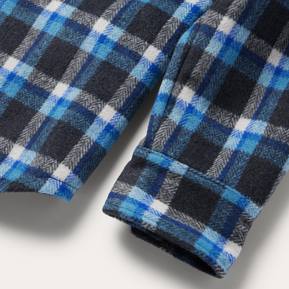 Blue Plaid Quilted Shirt Jacket Blue | Men Stetson Flannel Shirts