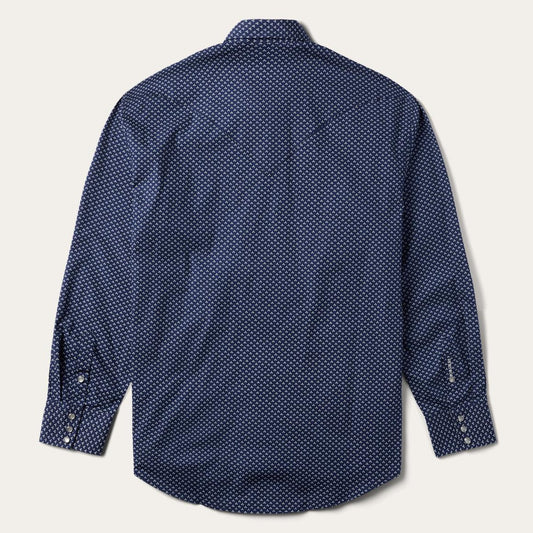 Blue Polaris Geo Print Western Shirt Blue | Men Stetson Western Shirts
