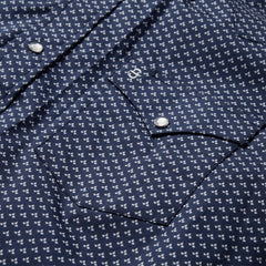 Blue Polaris Geo Print Western Shirt Blue | Men Stetson Western Shirts