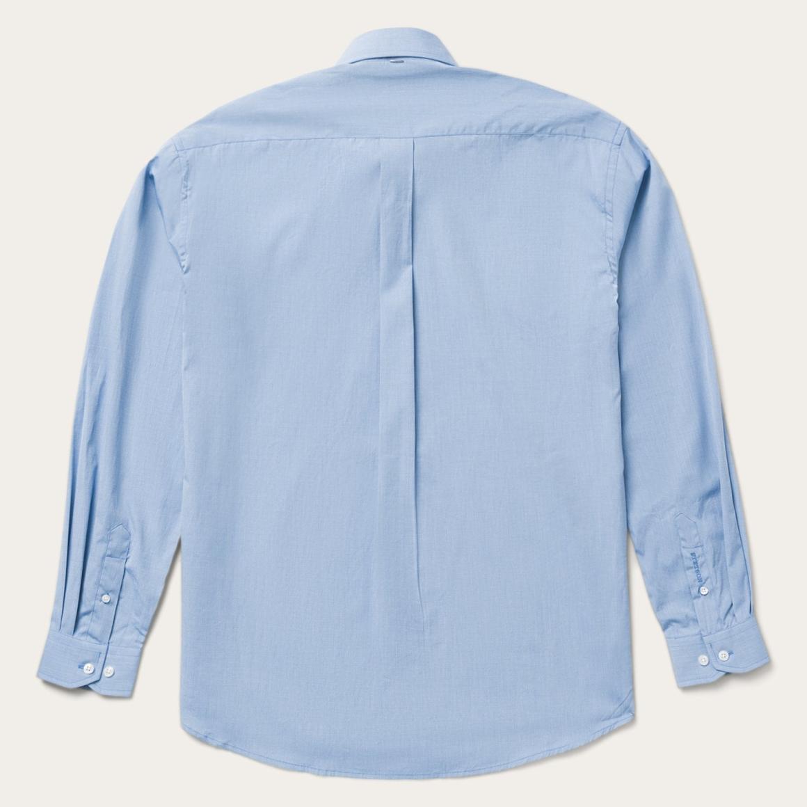 Blue Solid One-Pocket Snap-Front Shirt Blue | Men Stetson Modern Cut