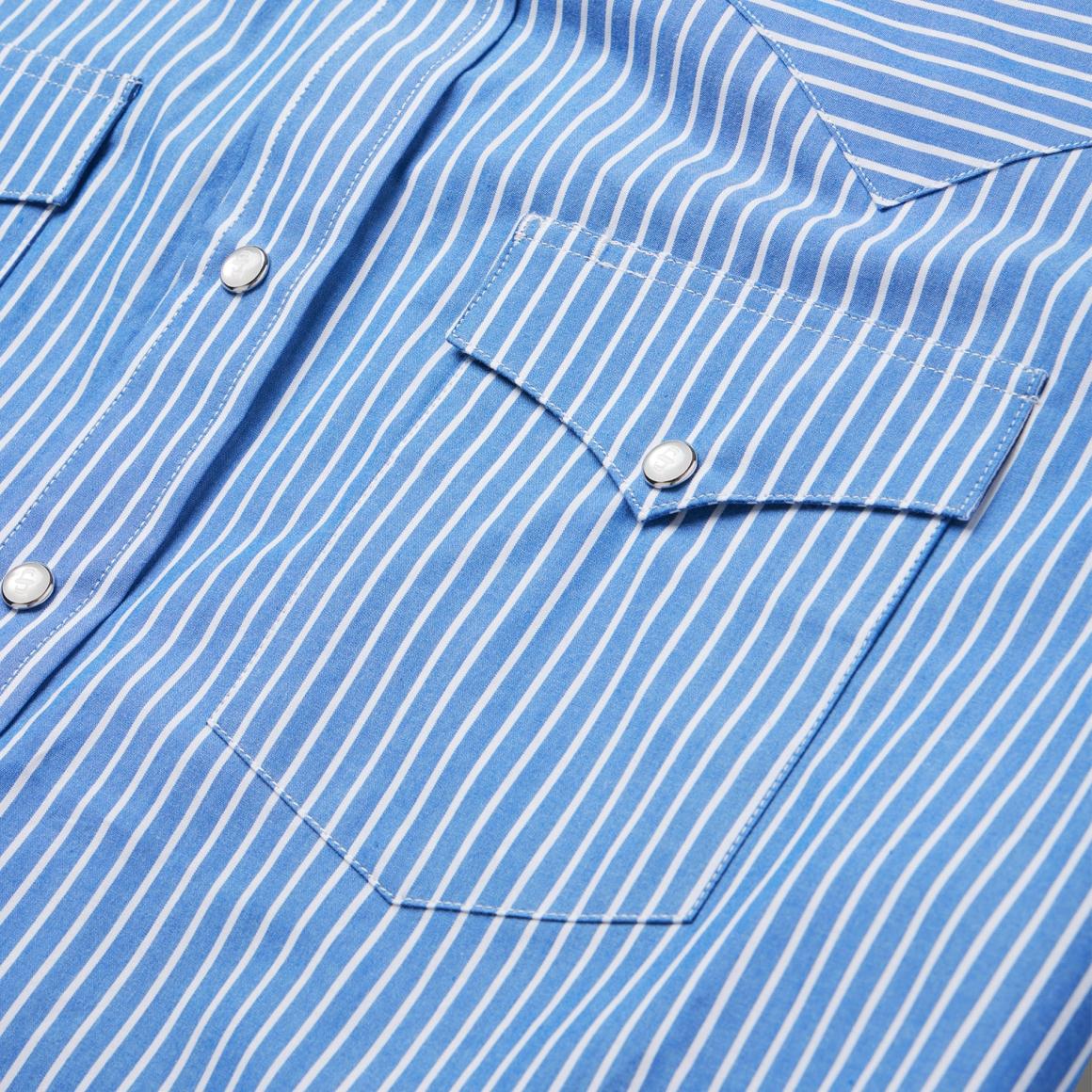 Blue Western Stripe Shirt Blue | Men Stetson Classic Cut