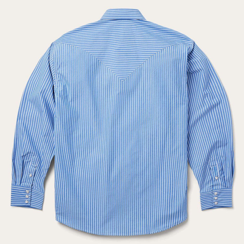 Blue Western Stripe Shirt Blue | Men Stetson Western Shirts