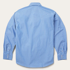 Blue Western Stripe Shirt Blue | Men Stetson Western Shirts