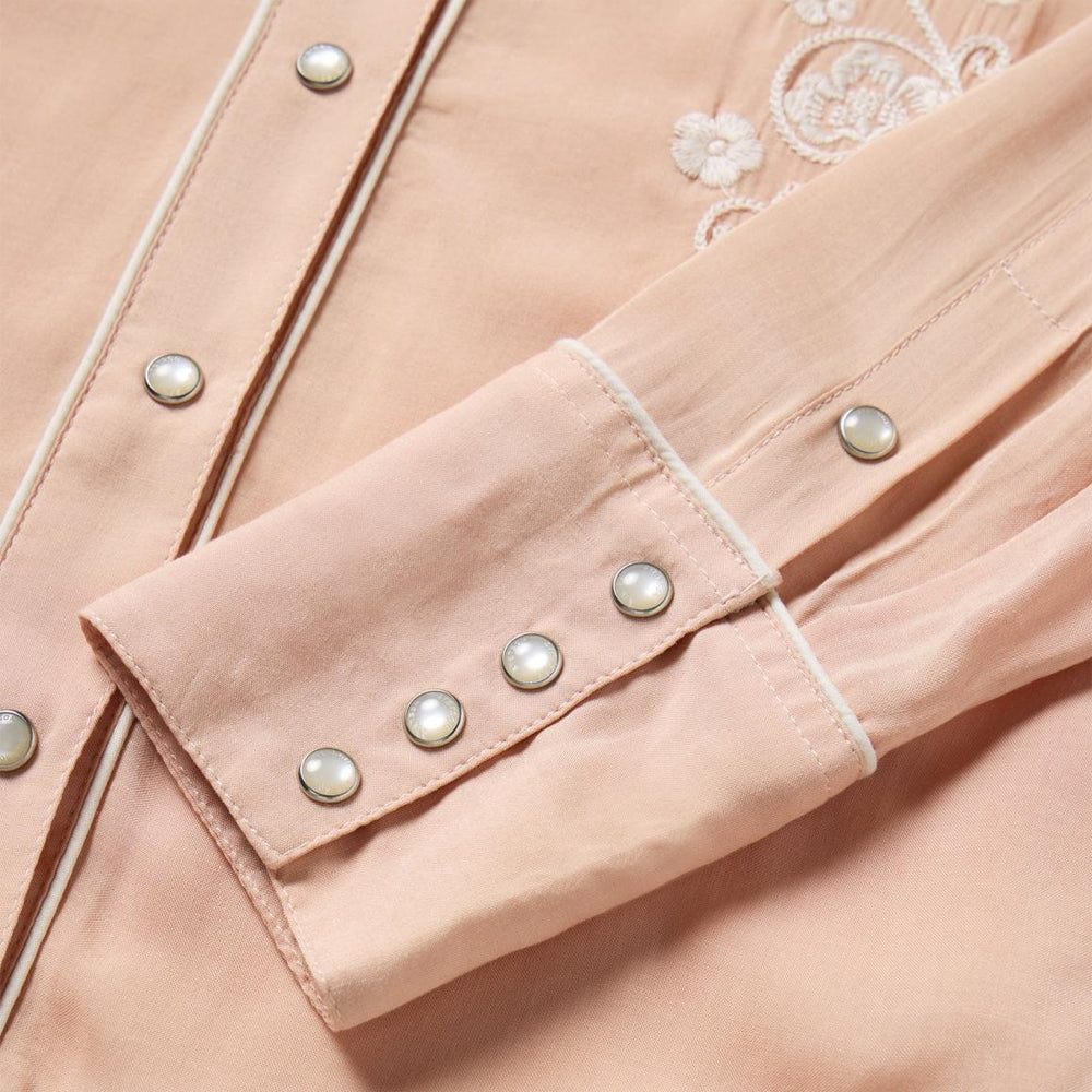 Blush Embroidered Western Shirt Pink | Women Stetson Western Shirts