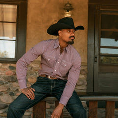 Broken Diamond Print Western Shirt Red | Men Stetson Modern Cut