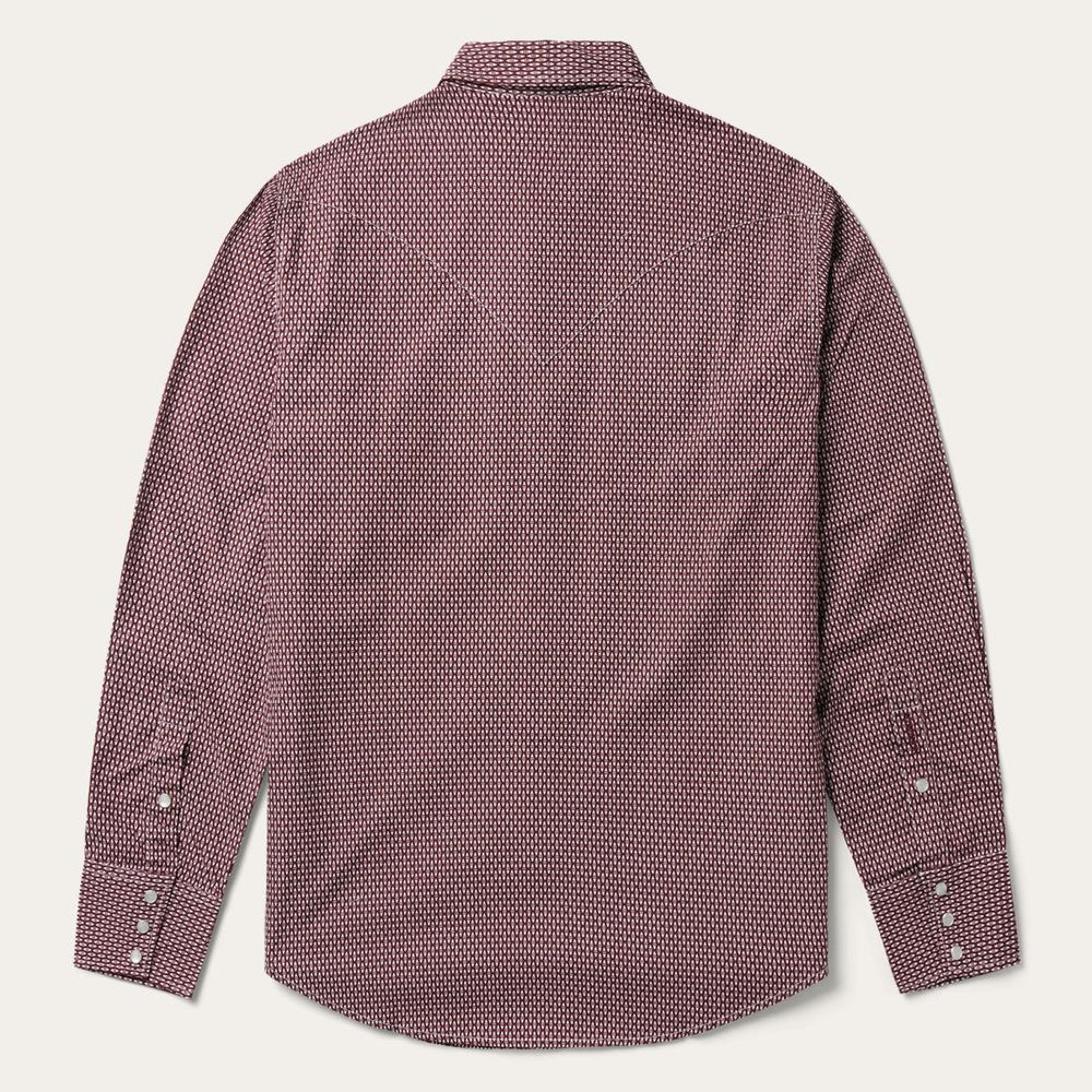 Broken Diamond Print Western Shirt Red | Men Stetson Western Shirts