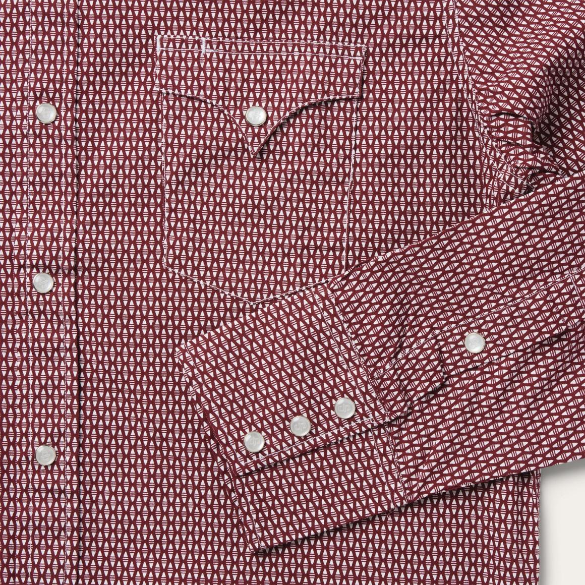 Broken Diamond Print Western Shirt Red | Men Stetson Western Shirts