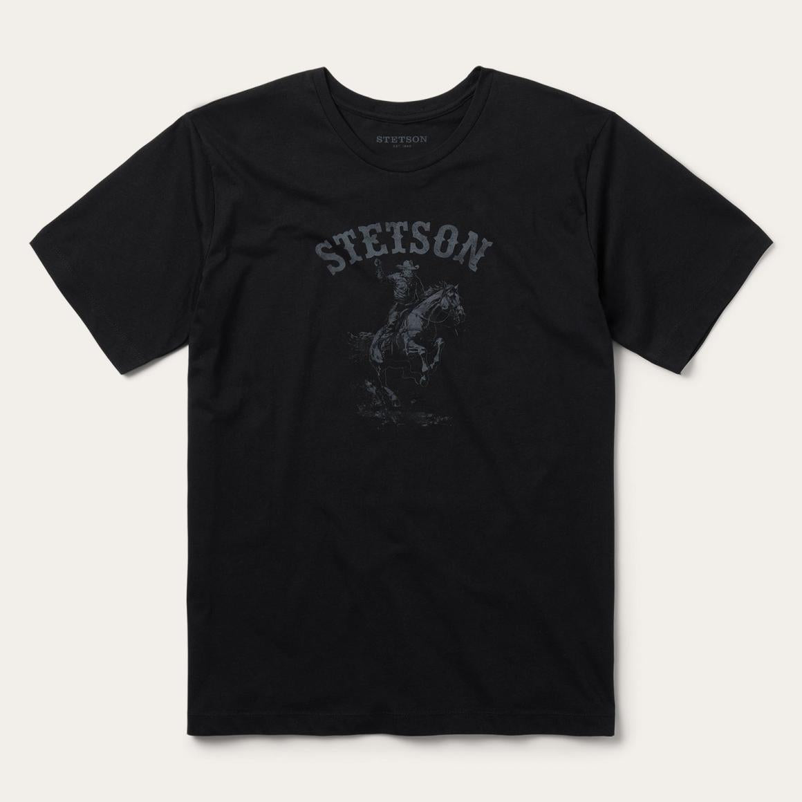 Bronco Rider Graphic Tee Black | Men Stetson Tees