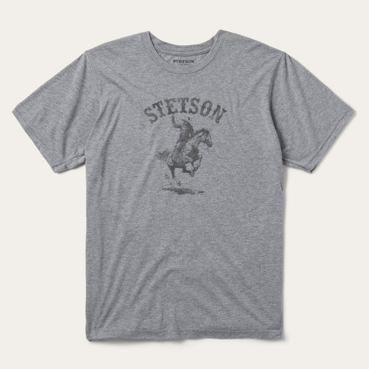 Bronco Rider Graphic Tee Grey | Men Stetson Tees