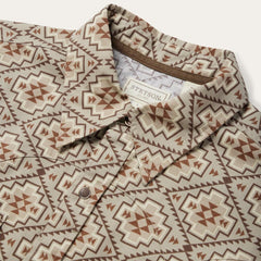 Brown Aztec Poplin Western Shirt Brown | Men Stetson Western Shirts