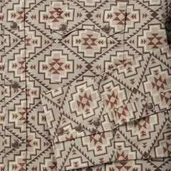 Brown Aztec Poplin Western Shirt Brown | Men Stetson Western Shirts
