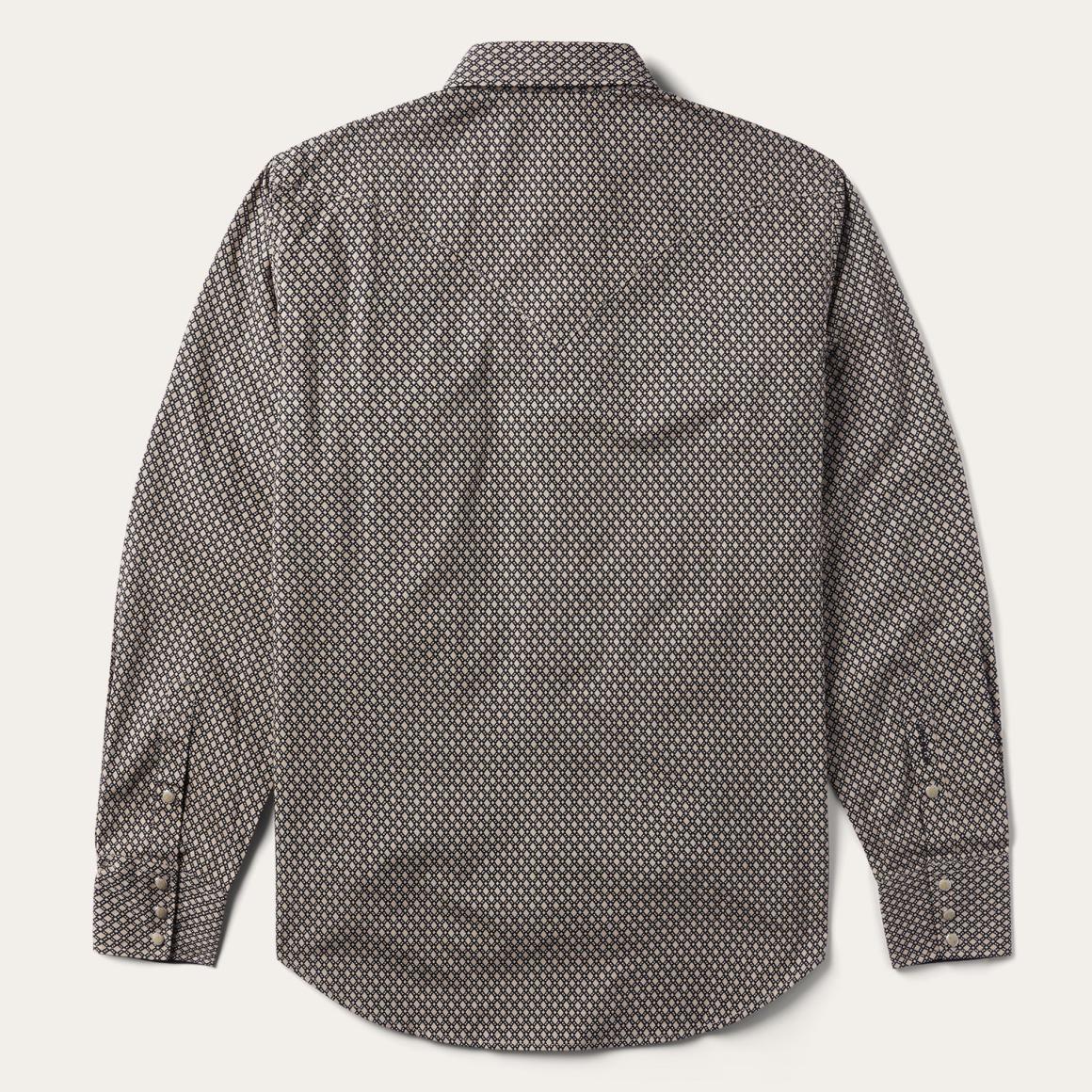 Brown Diamond Print Western Shirt Brown | Men Stetson Modern Cut