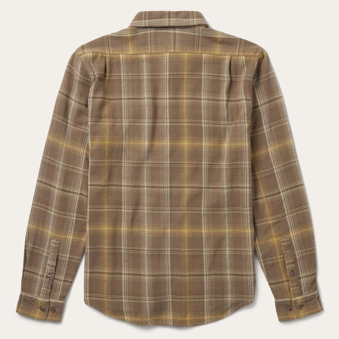 Brown Flannel Button-Front Shirt Brown | Men Stetson Flannel Shirts