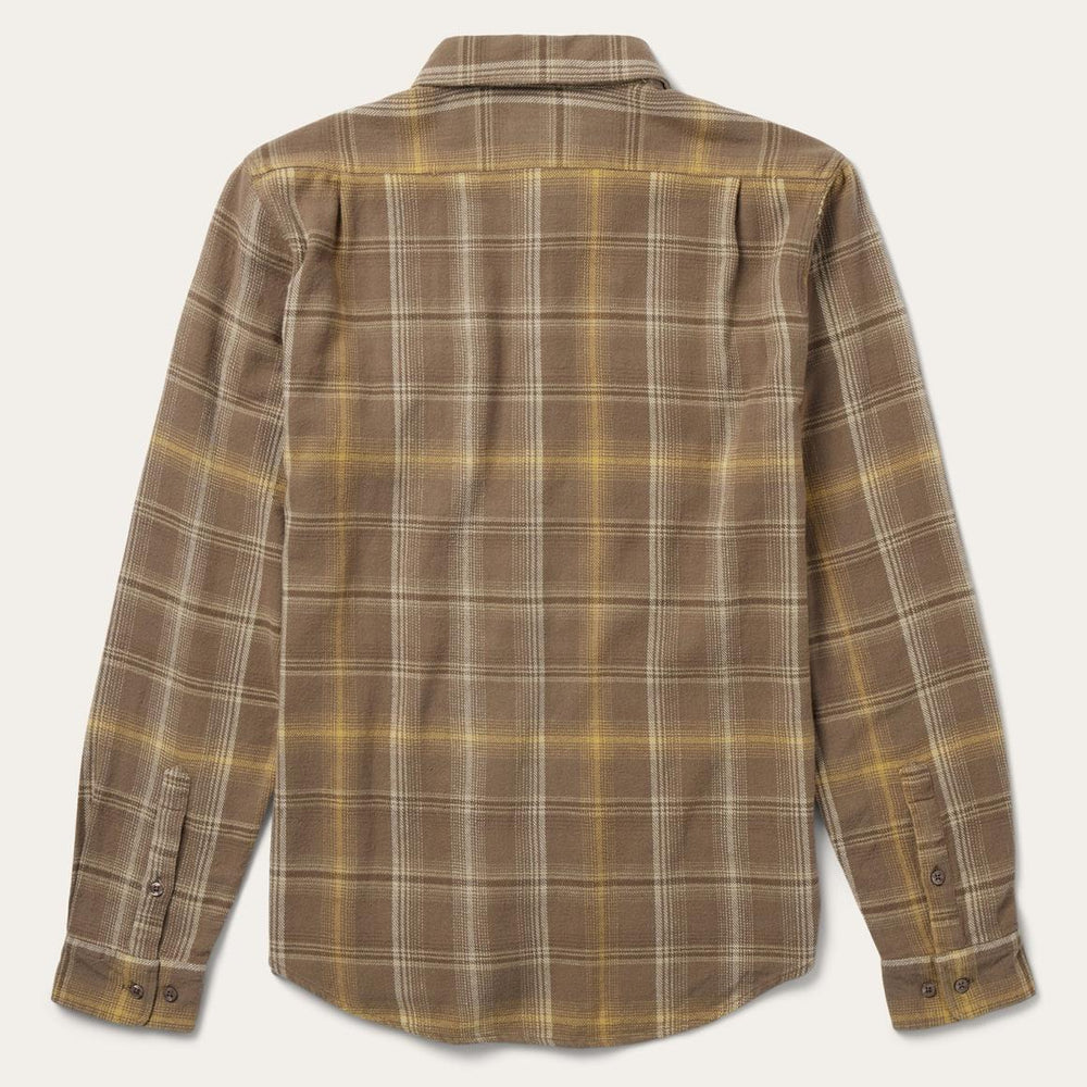 Brown Flannel Button-Front Shirt Brown | Men Stetson Flannel Shirts