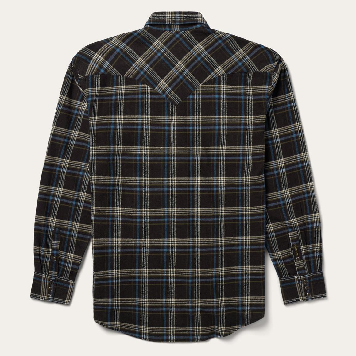 Brown Plaid Flannel Western Shirt Brown | Men Stetson Western Shirts