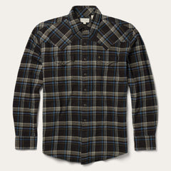 Brown Plaid Flannel Western Shirt Brown | Men Stetson Western Shirts
