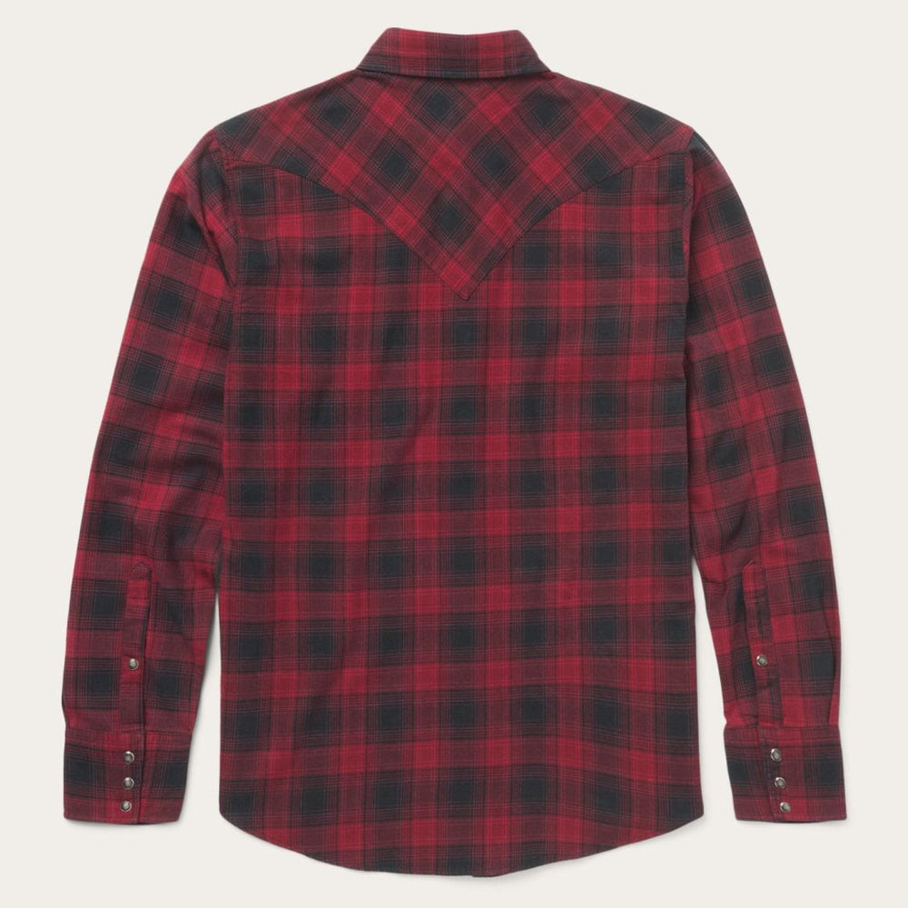 Brushed Twill Plaid Shirt Black | Men Stetson Flannel Shirts