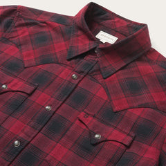 Brushed Twill Plaid Shirt Black | Men Stetson Flannel Shirts